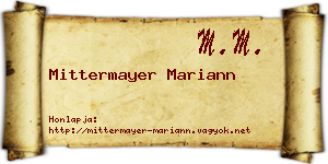 Mittermayer Mariann névjegykártya