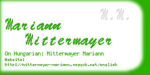 mariann mittermayer business card